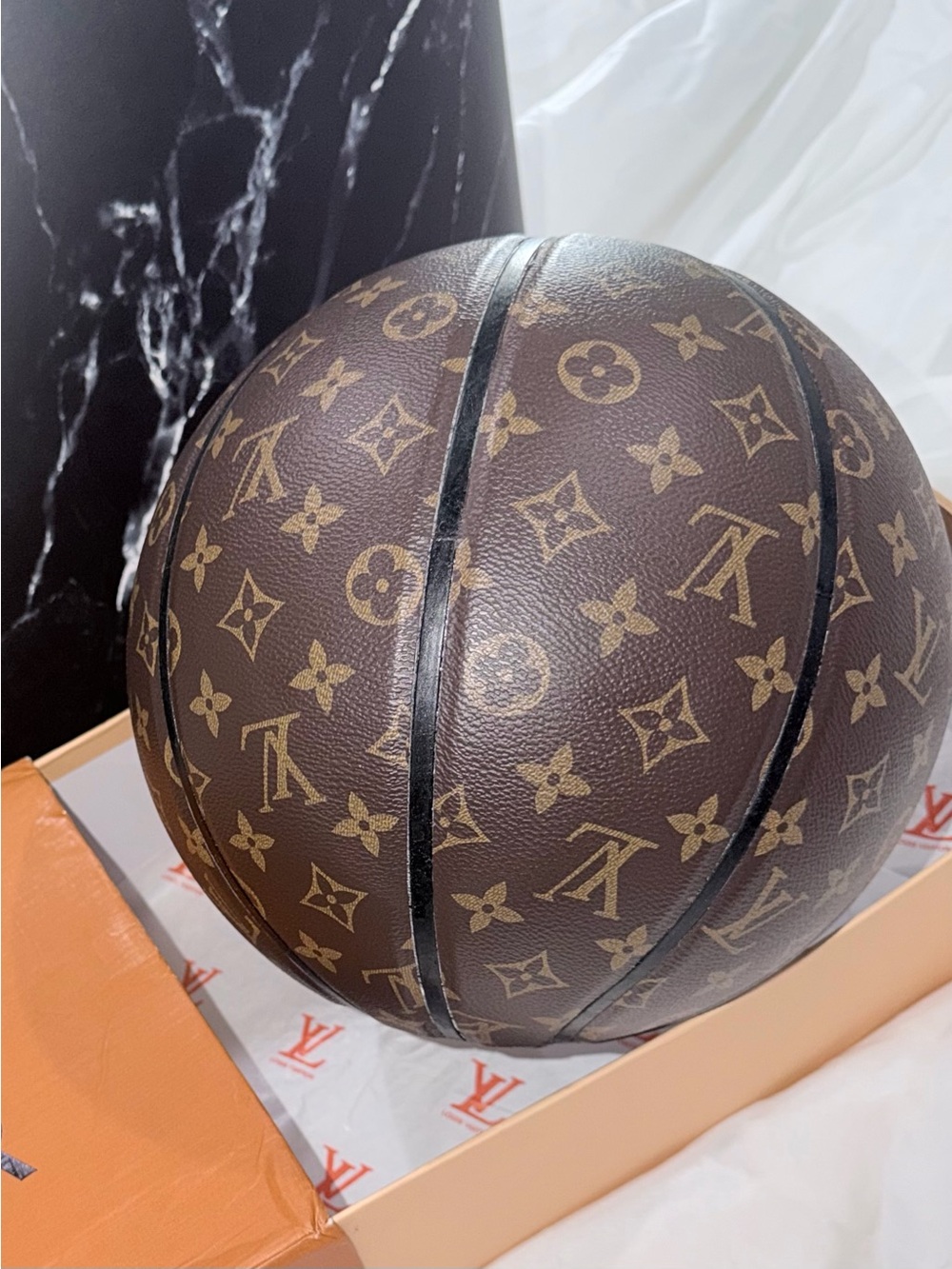 Novelty  Monogram Basketball in Brown - Picture 9 of 10